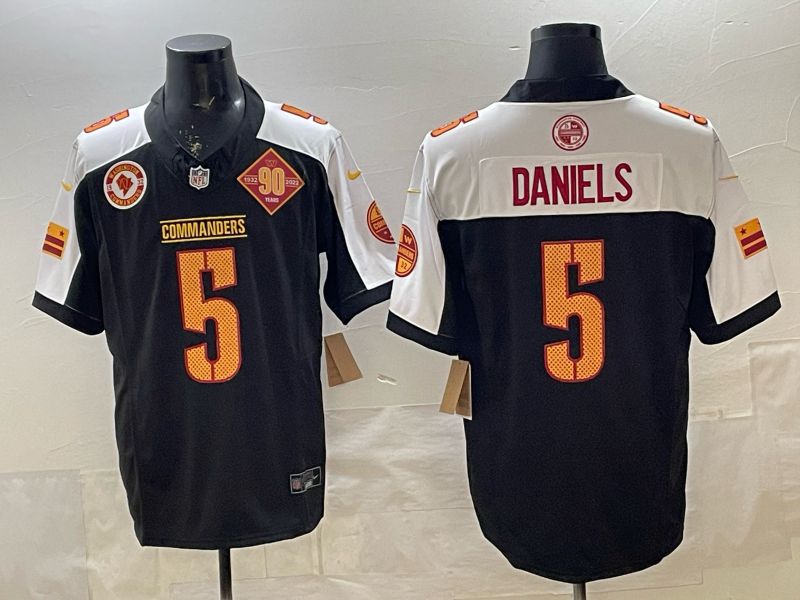 Men 2026 Washington Commanders #5 Daniels Black 3th generations Nike Limited NFL Jersey style 03->washington commanders->NFL Jersey